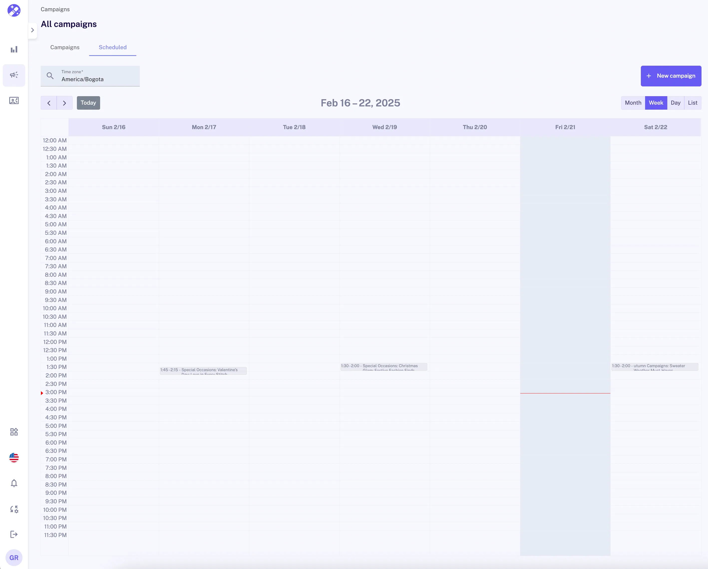 Scheduling a campaign in Spellty