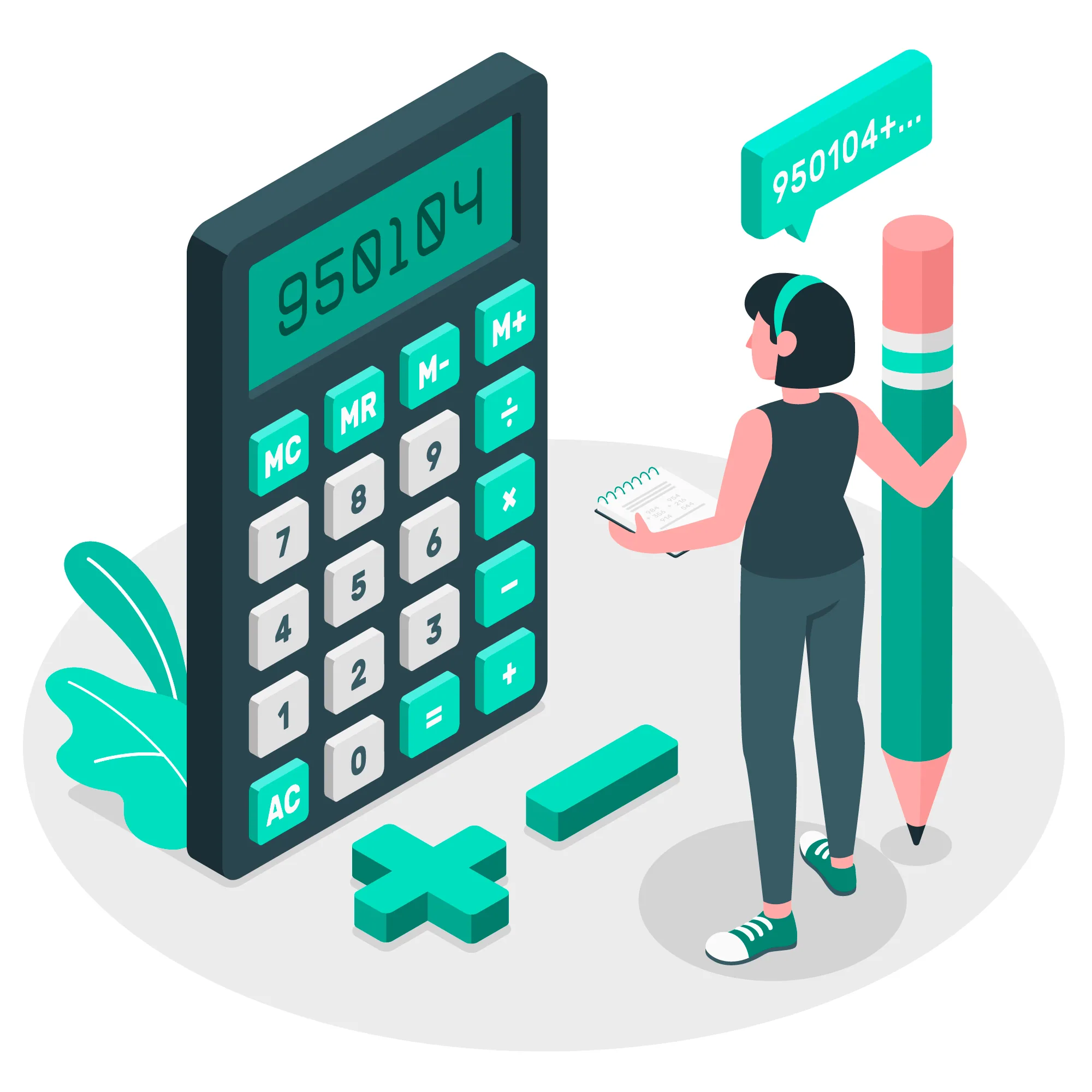 Ilustración de una calculadora para estimar precios