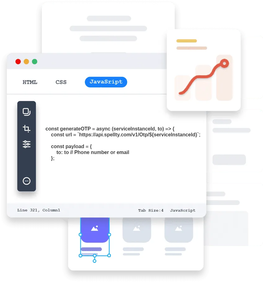 Petición a la API de Spellty OTP en un editor de código